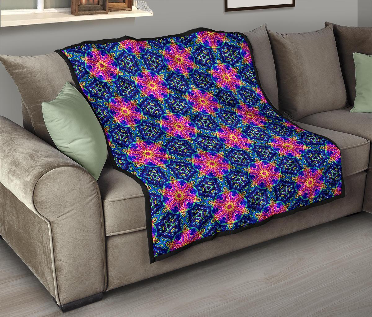 Pattern Print Kaleidoscope Quilt-grizzshop