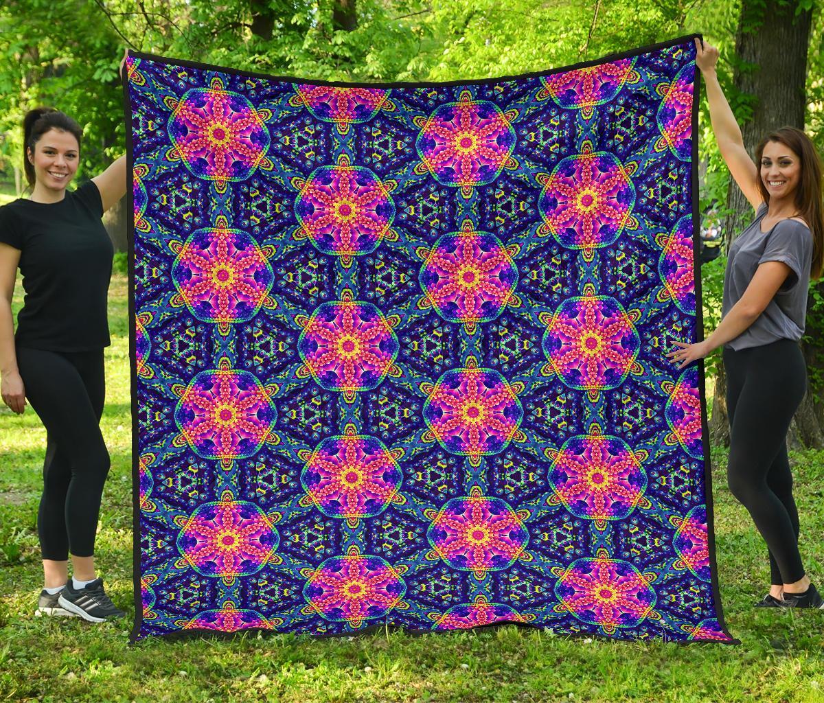 Pattern Print Kaleidoscope Quilt-grizzshop