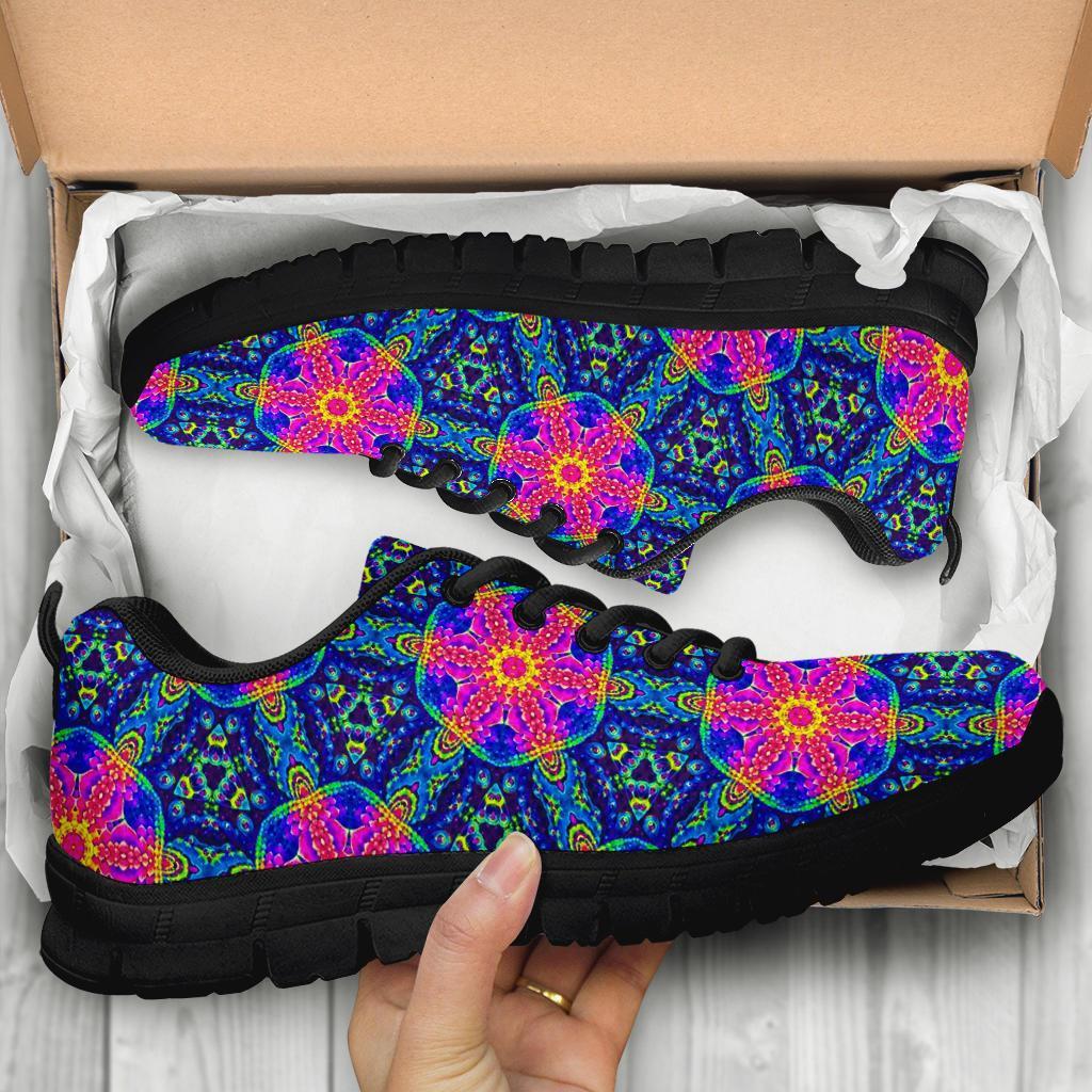 Pattern Print Kaleidoscope Sneaker Shoes For Men Women-grizzshop