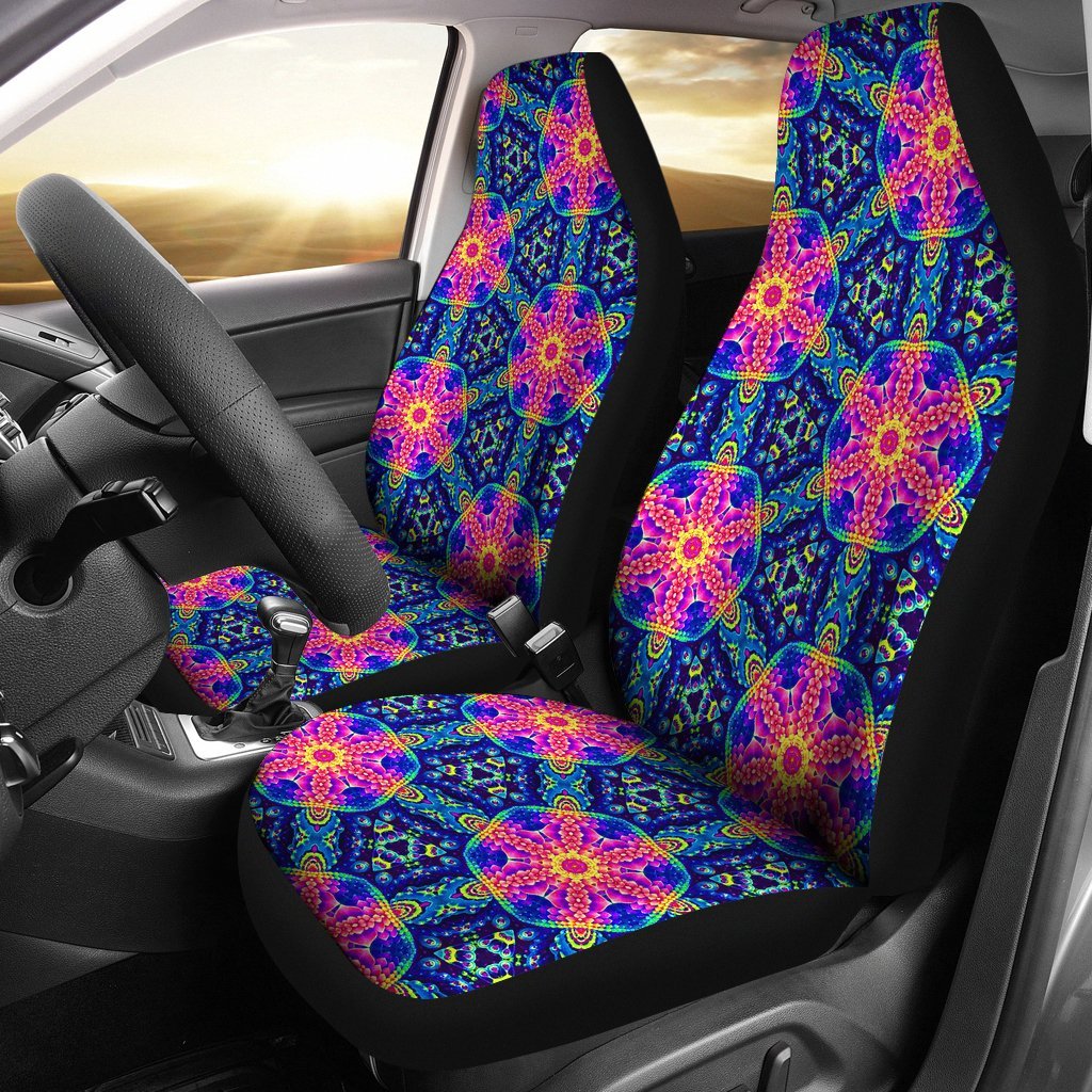 Pattern Print Kaleidoscope Universal Fit Car Seat Covers-grizzshop