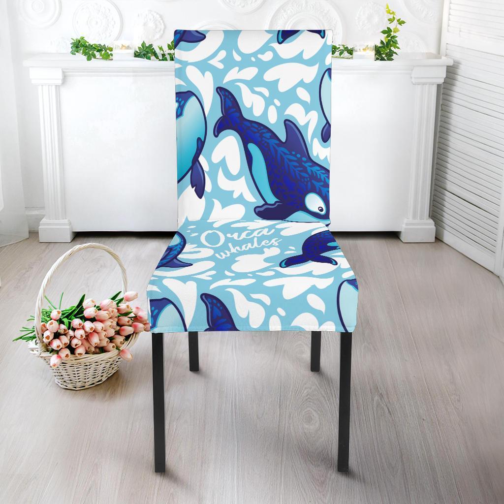 Pattern Print Killer Whale Orca Chair Cover-grizzshop