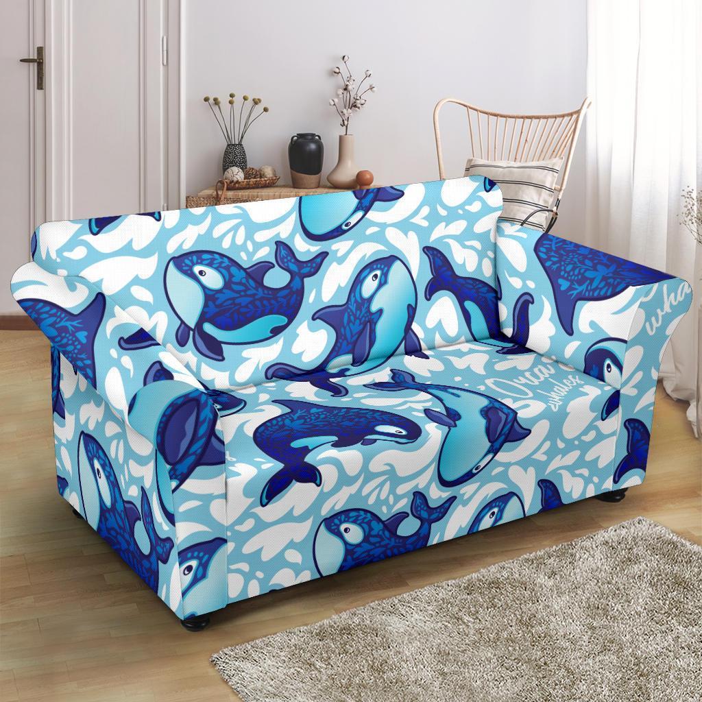 Pattern Print Killer Whale Orca Loveseat Cover-grizzshop