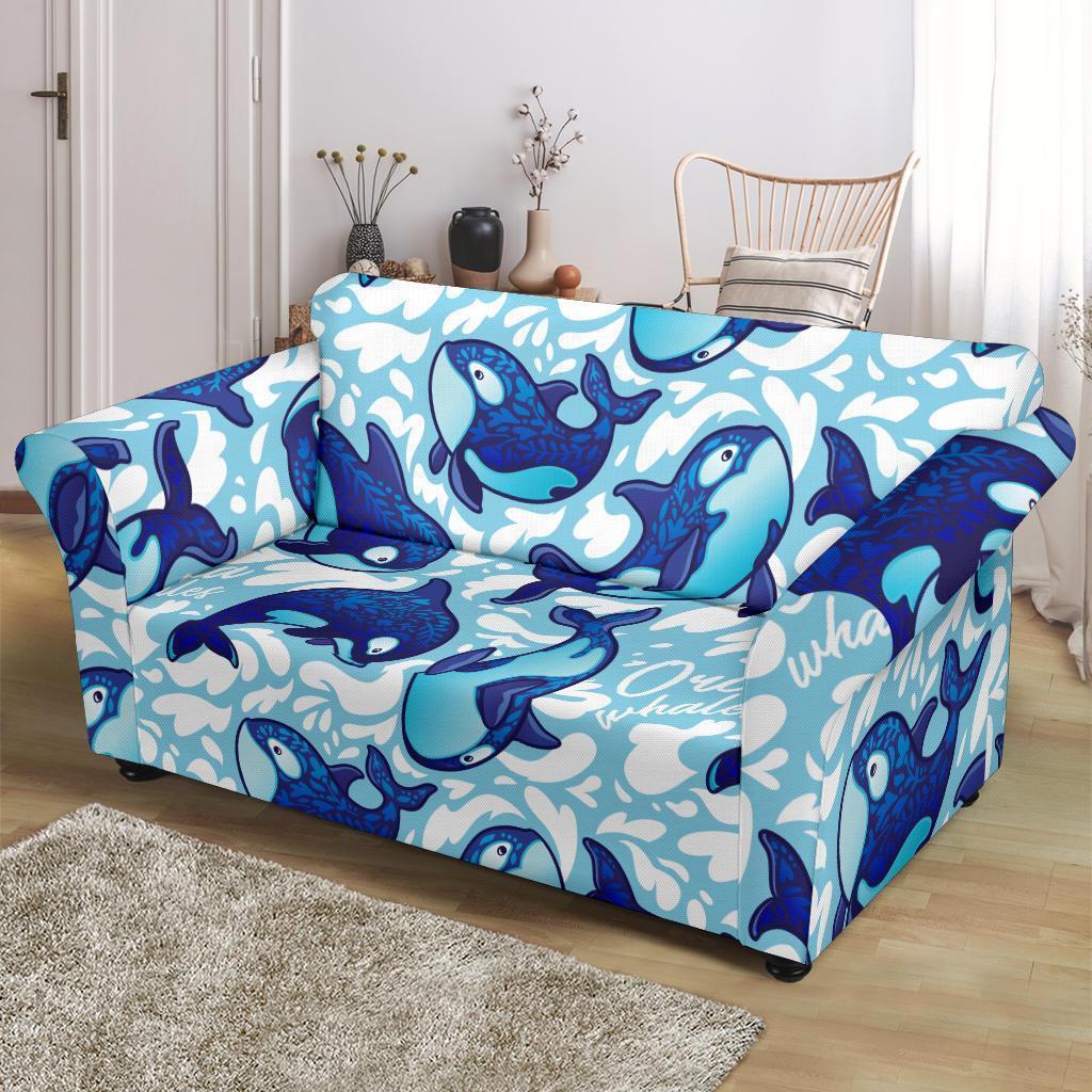 Pattern Print Killer Whale Orca Loveseat Cover-grizzshop