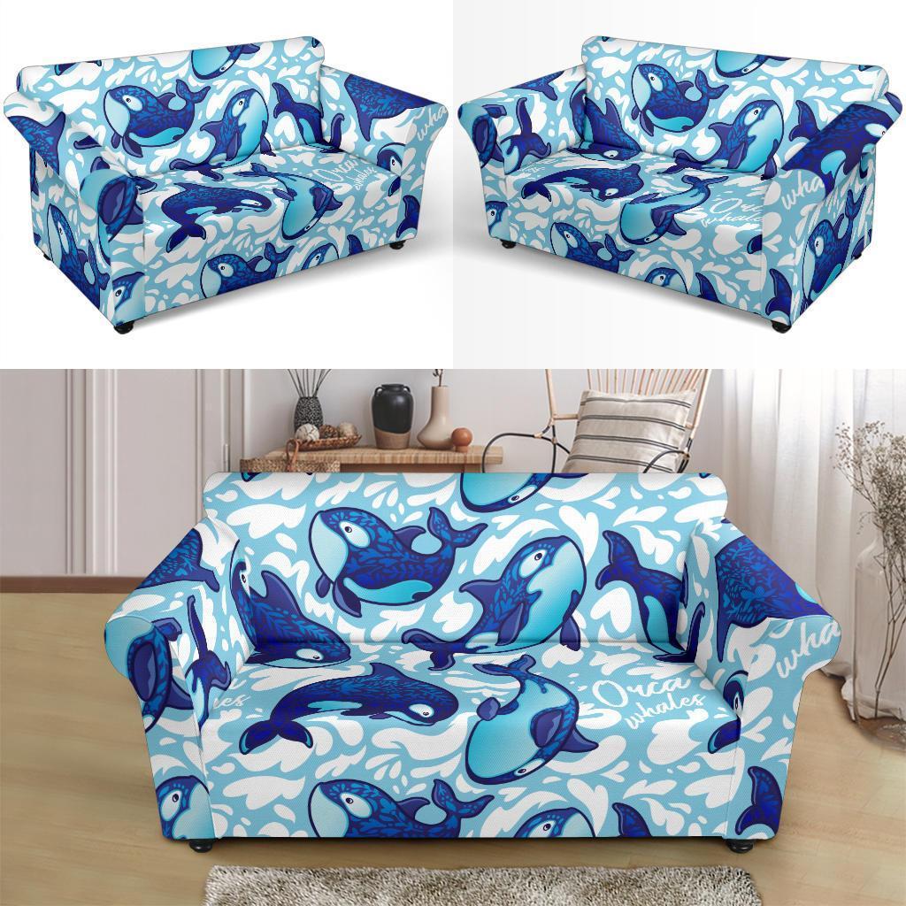 Pattern Print Killer Whale Orca Loveseat Cover-grizzshop