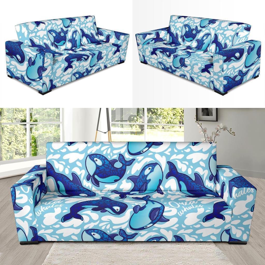 Pattern Print Killer Whale Orca Sofa Covers-grizzshop