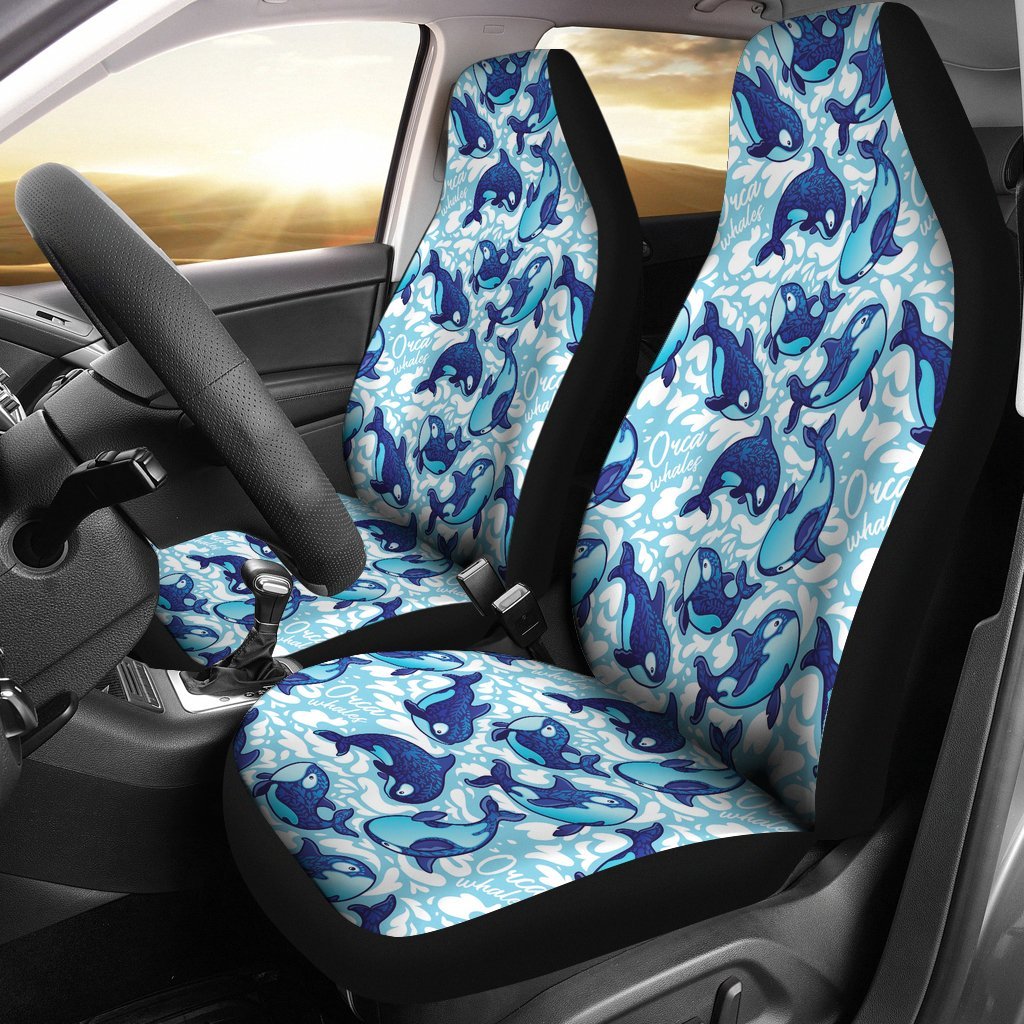 Pattern Print Killer Whale Orca Universal Fit Car Seat Cover-grizzshop