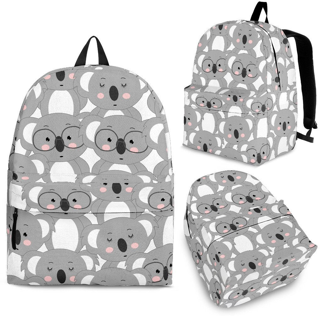 Pattern Print Koala Backpack-grizzshop