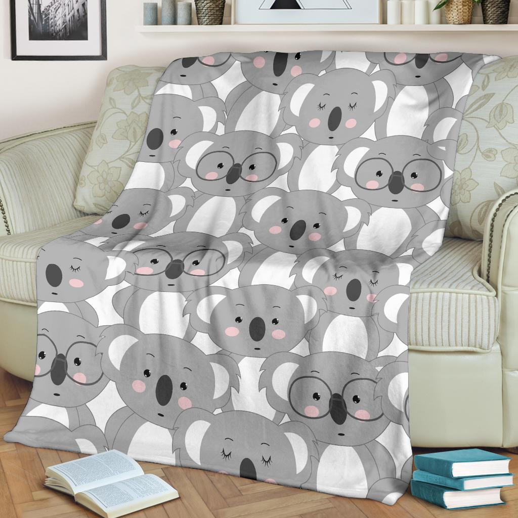 Pattern Print Koala Blanket-grizzshop