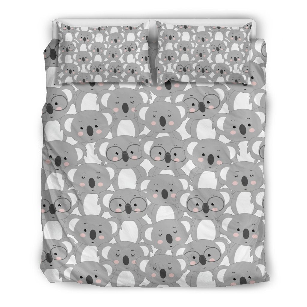 Pattern Print Koala Duvet Cover Bedding Set-grizzshop