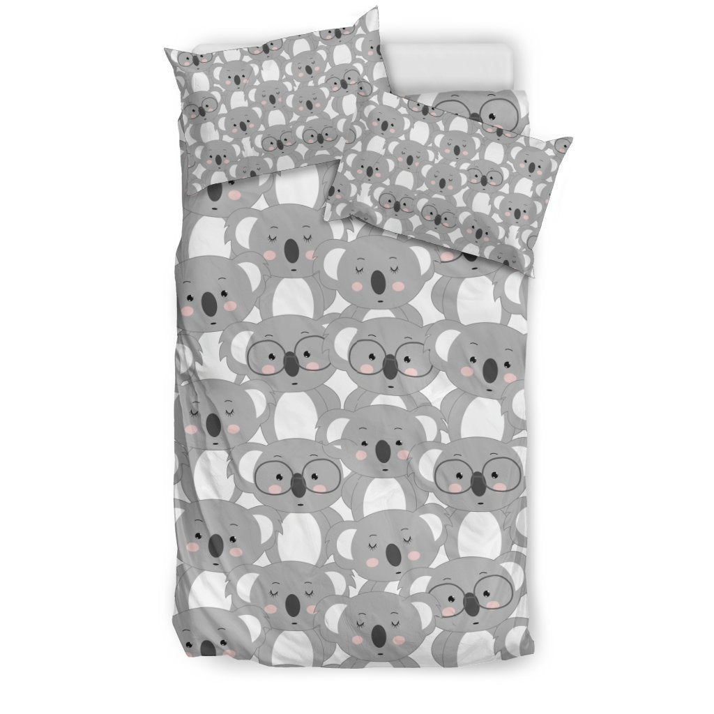 Pattern Print Koala Duvet Cover Bedding Set-grizzshop