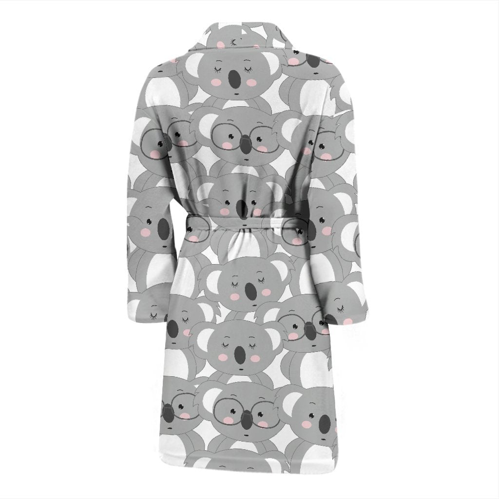 Pattern Print Koala Men Long Robe-grizzshop