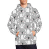 Pattern Print Koala Men Pullover Hoodie-grizzshop