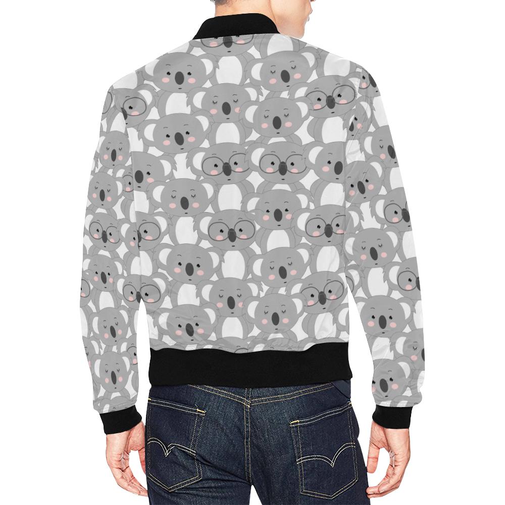 Pattern Print Koala Men's Bomber Jacket-grizzshop