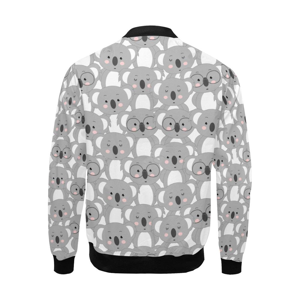 Pattern Print Koala Men's Bomber Jacket-grizzshop