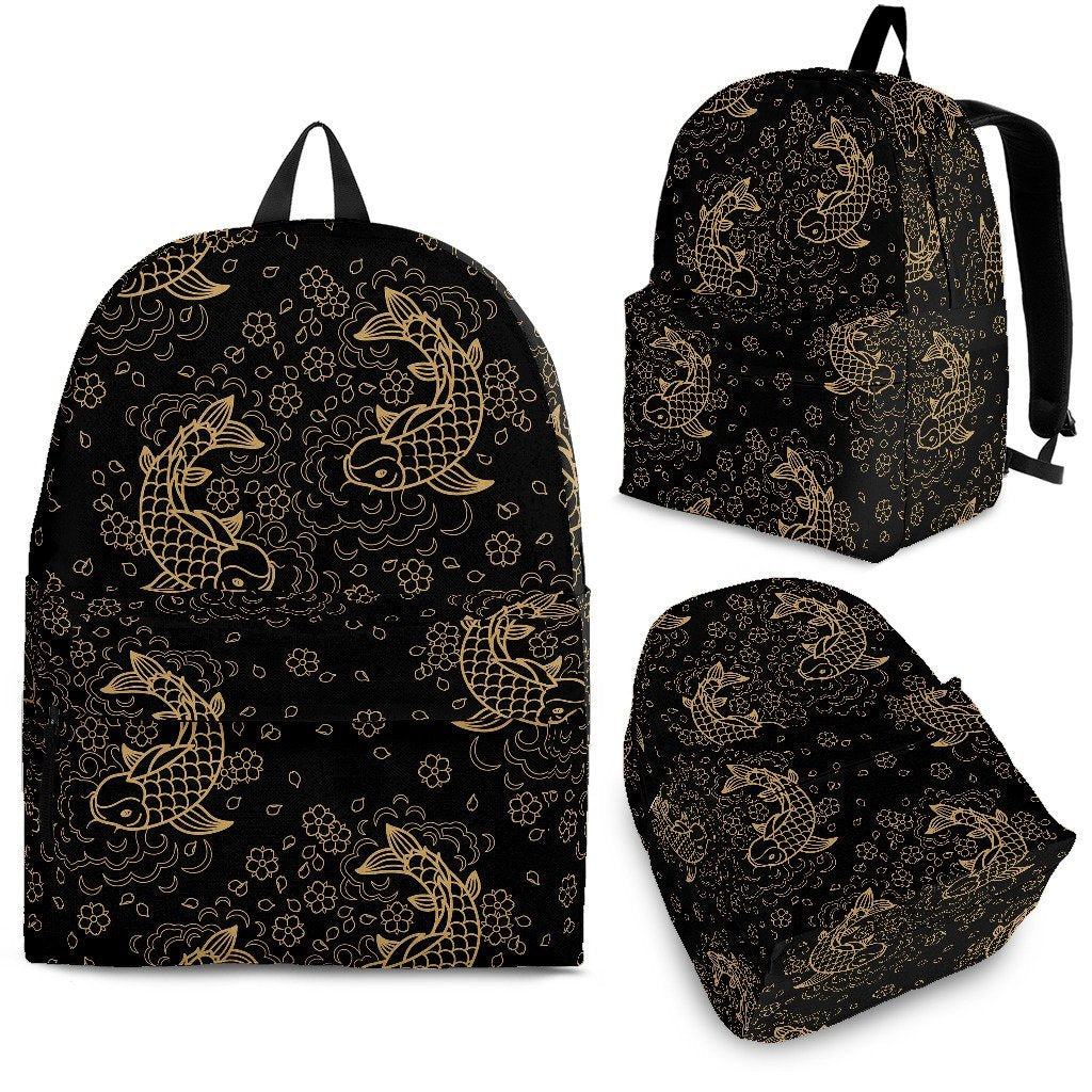 Pattern Print Koi Fish Backpack-grizzshop