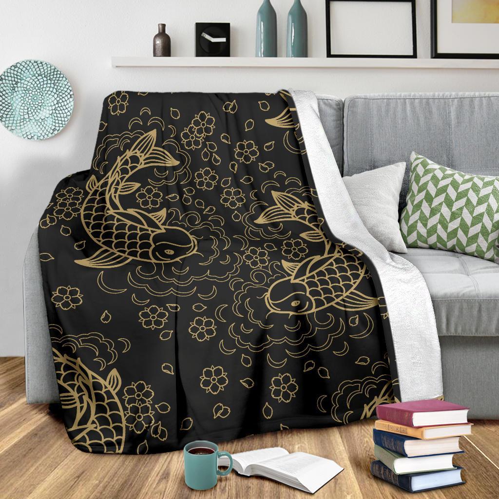 Pattern Print Koi Fish Blanket-grizzshop