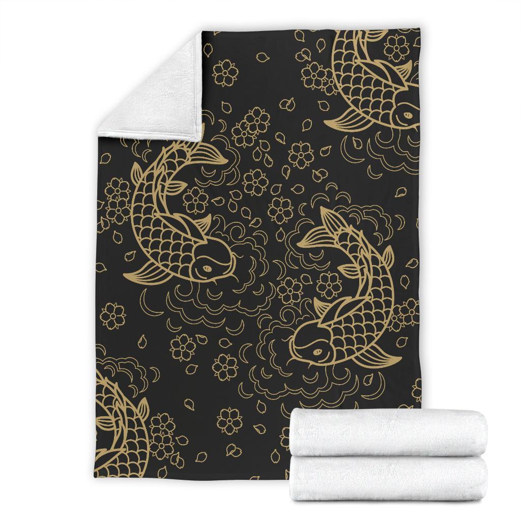 Pattern Print Koi Fish Blanket-grizzshop