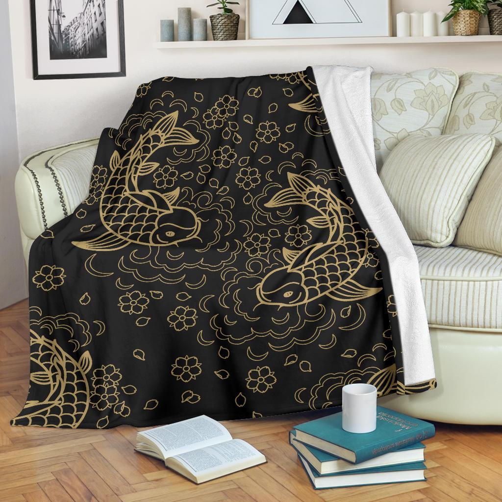 Pattern Print Koi Fish Blanket-grizzshop