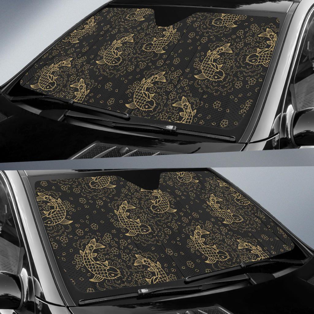 Pattern Print Koi Fish Car Sun Shade-grizzshop