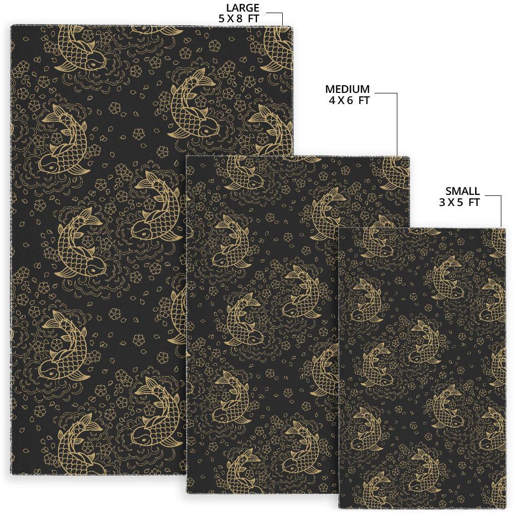 Pattern Print Koi Fish Floor Mat-grizzshop