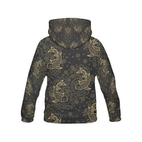 Pattern Print Koi Fish Men Pullover Hoodie-grizzshop