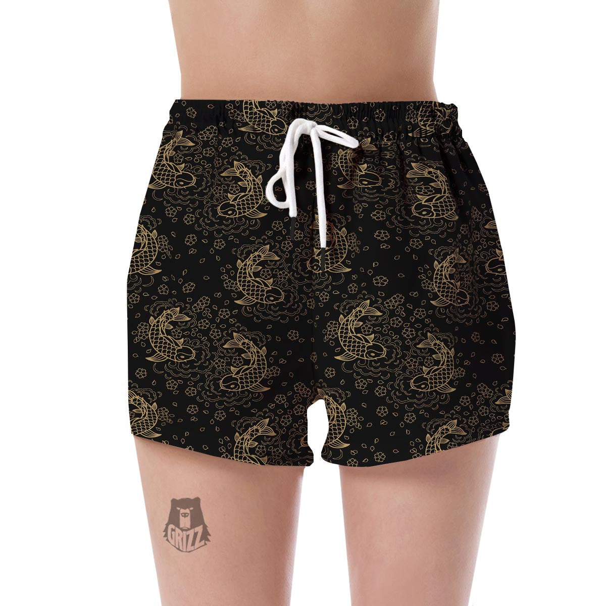 Pattern Print Koi Fish Women's Shorts-grizzshop