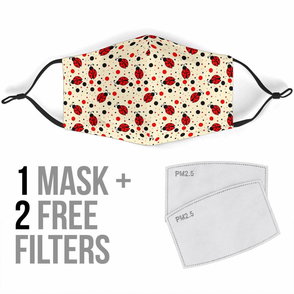 Pattern Print Ladybug Face Mask-grizzshop