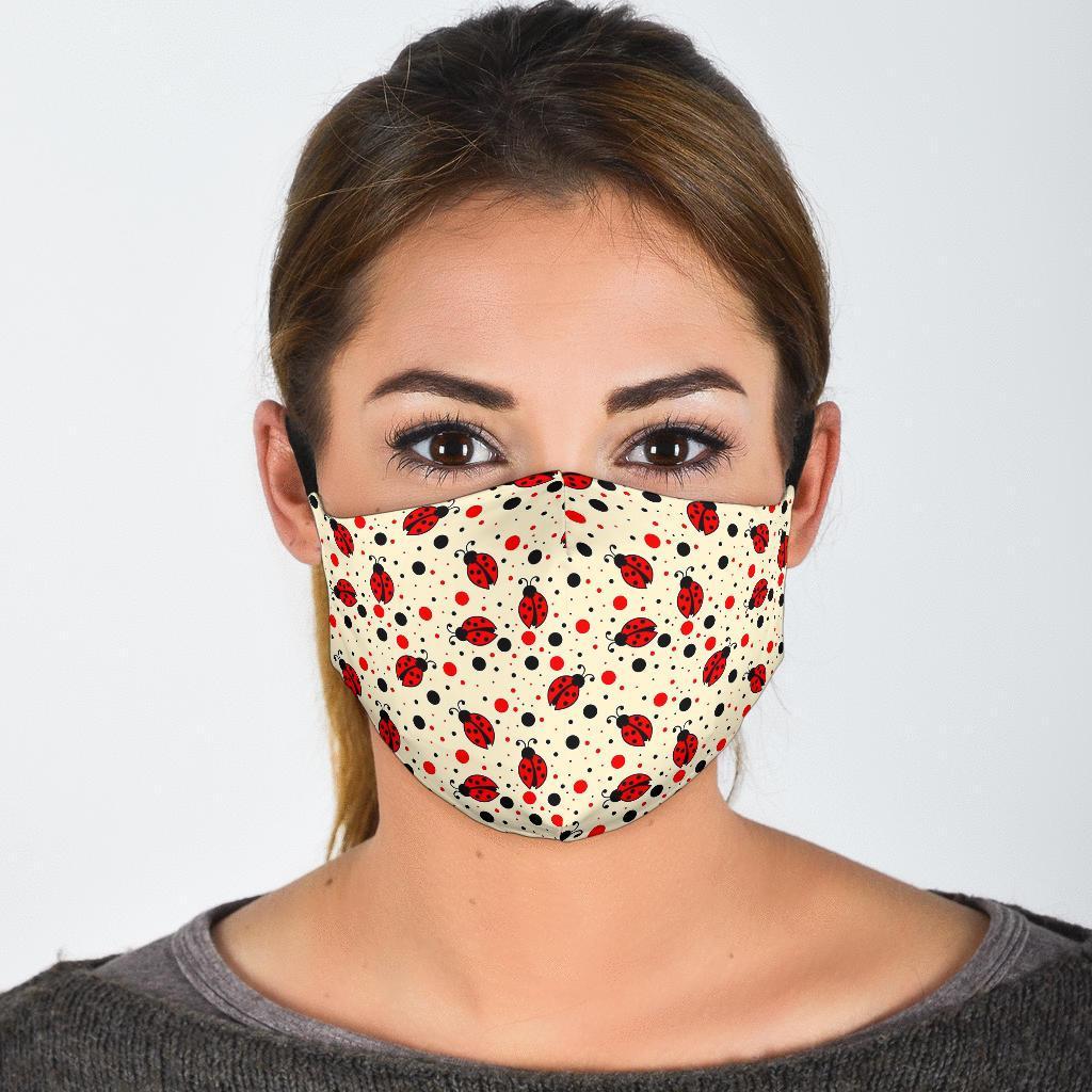 Pattern Print Ladybug Face Mask-grizzshop