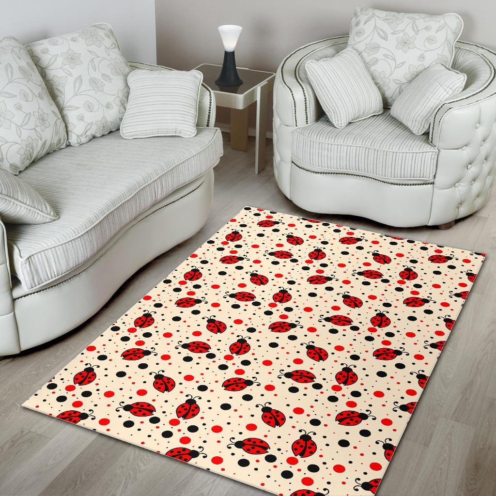 Pattern Print Ladybug Floor Mat-grizzshop