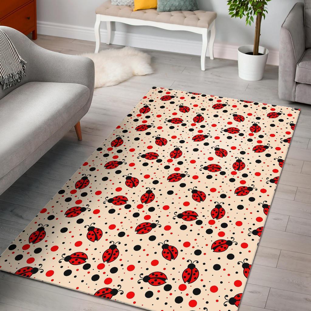 Pattern Print Ladybug Floor Mat-grizzshop