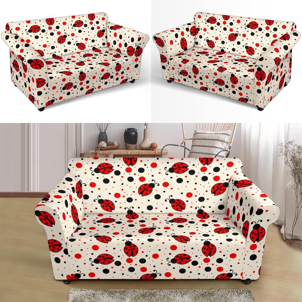 Pattern Print Ladybug Loveseat Cover-grizzshop