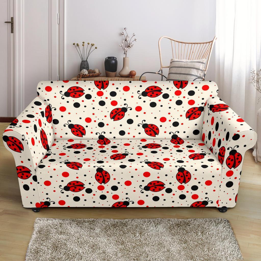 Pattern Print Ladybug Loveseat Cover-grizzshop