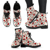 Pattern Print Ladybug Men Women Leather Boots-grizzshop