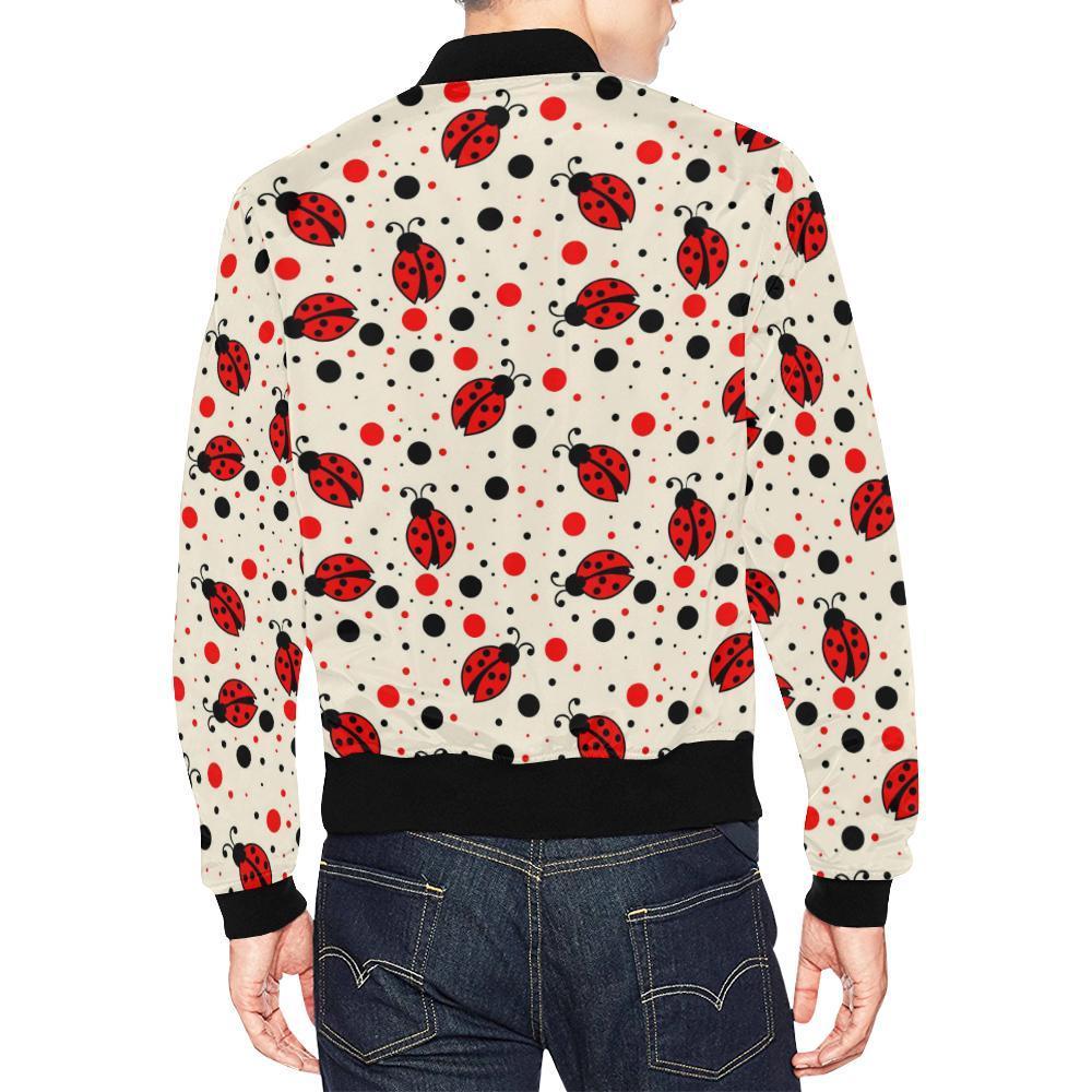 Pattern Print Ladybug Men's Bomber Jacket-grizzshop