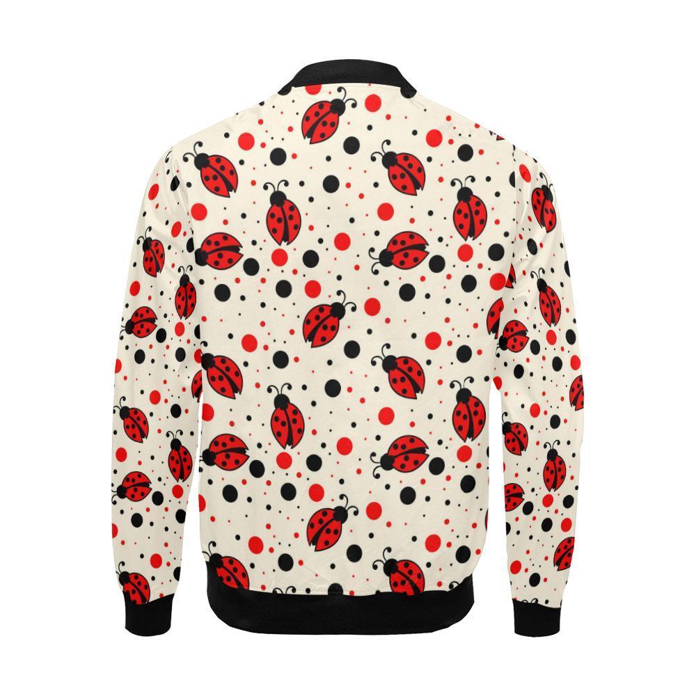 Pattern Print Ladybug Men's Bomber Jacket-grizzshop