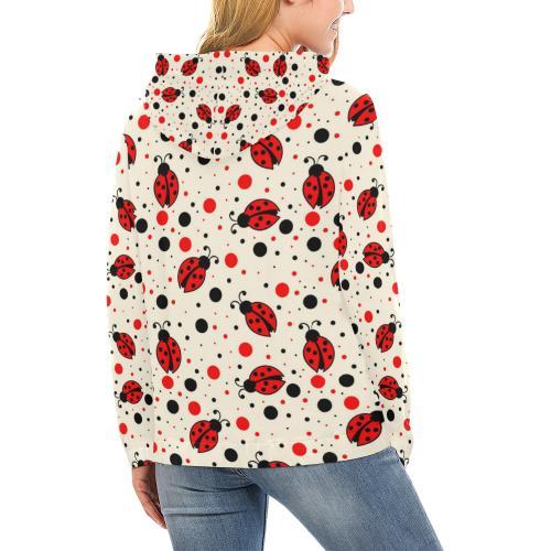 Pattern Print Ladybug Women Pullover Hoodie-grizzshop
