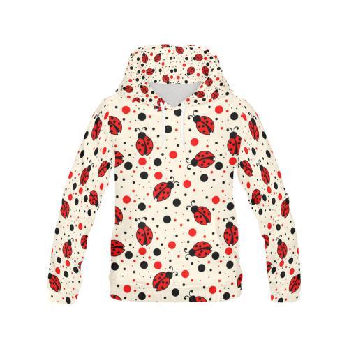 Pattern Print Ladybug Women Pullover Hoodie-grizzshop