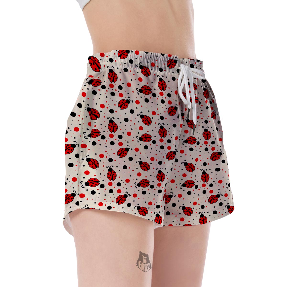 Pattern Print Ladybug Women's Shorts-grizzshop