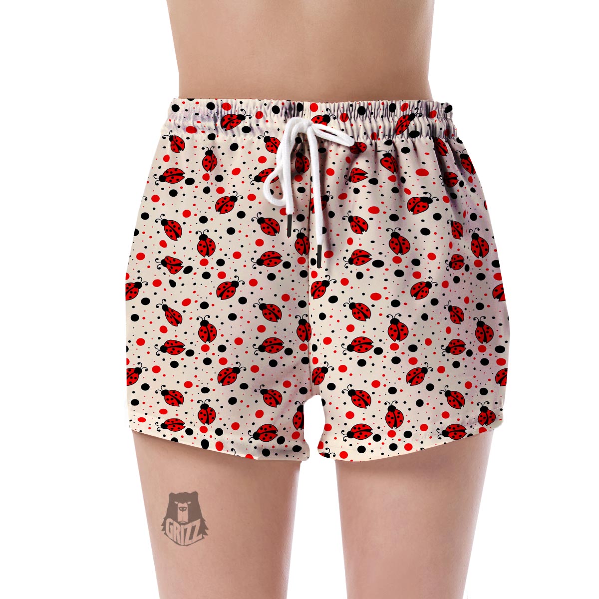 Pattern Print Ladybug Women's Shorts-grizzshop
