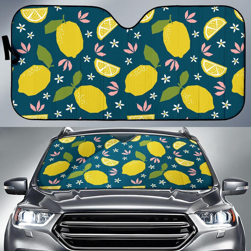Pattern Print Lemon Car Sun Shade-grizzshop