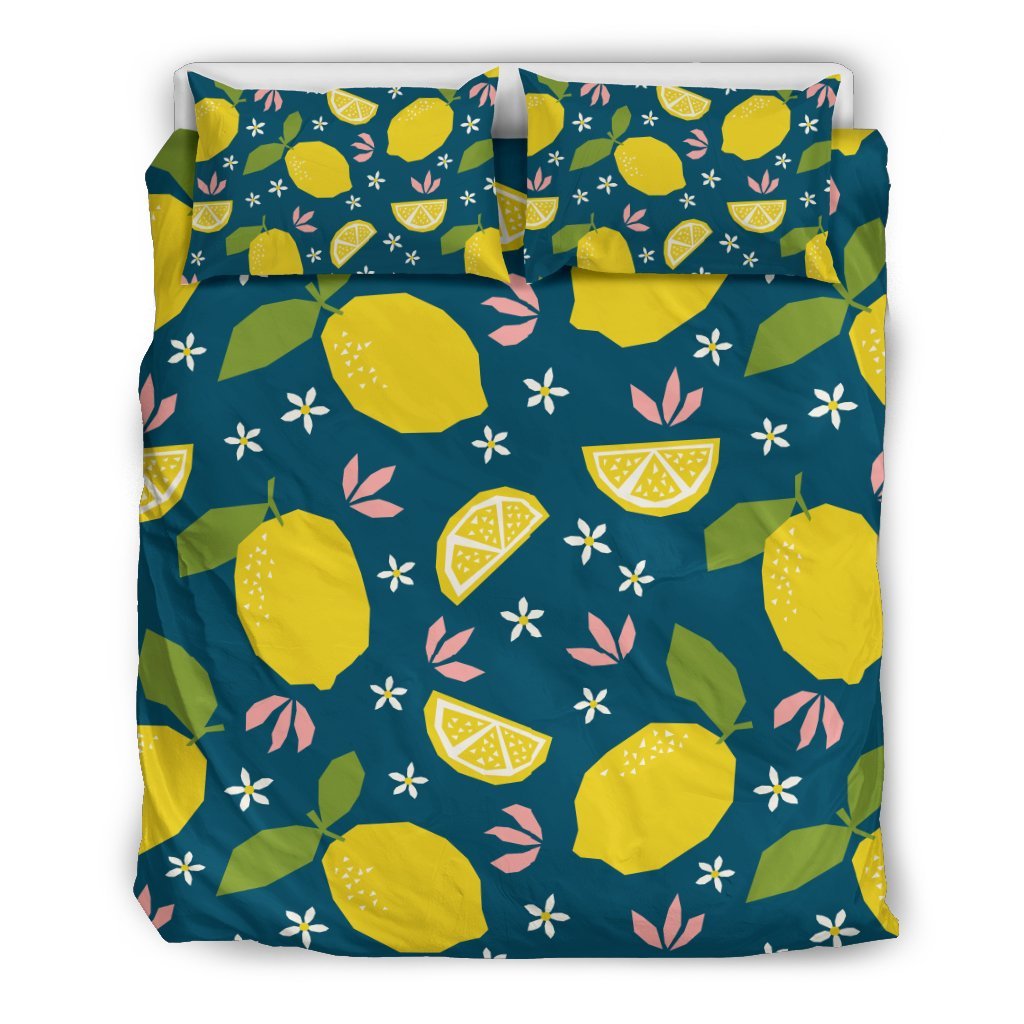 Pattern Print Lemon Duvet Cover Bedding Set-grizzshop