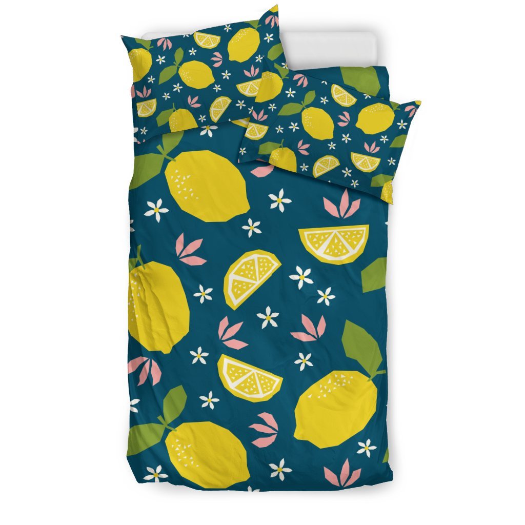 Pattern Print Lemon Duvet Cover Bedding Set-grizzshop