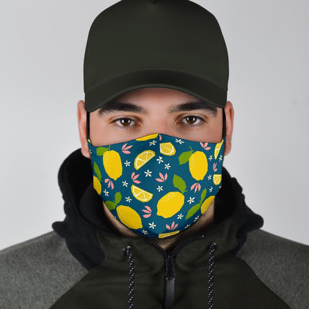 Pattern Print Lemon Face Mask-grizzshop