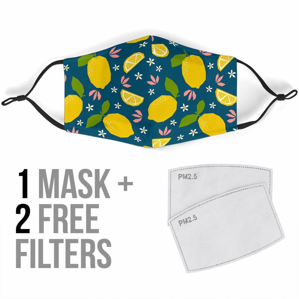 Pattern Print Lemon Face Mask-grizzshop