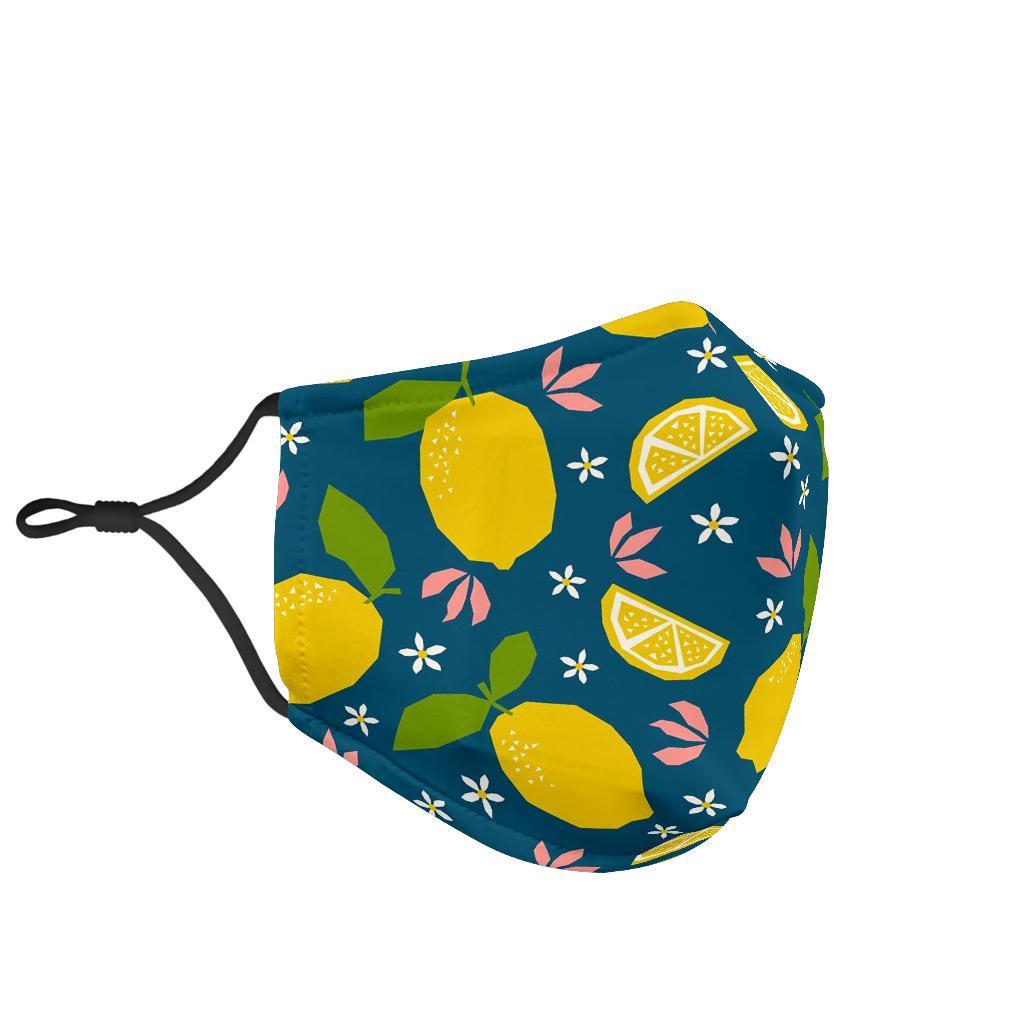 Pattern Print Lemon Face Mask-grizzshop