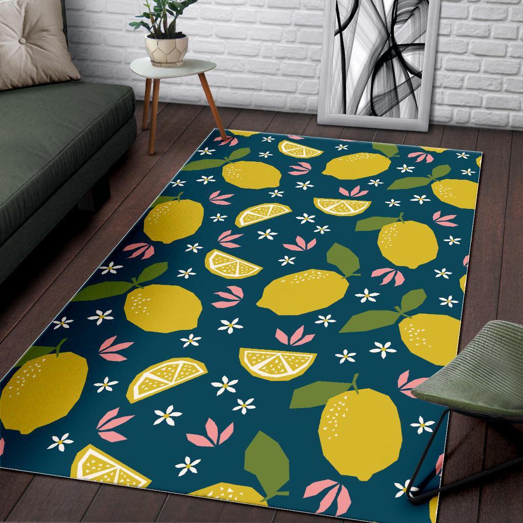 Pattern Print Lemon Floor Mat-grizzshop