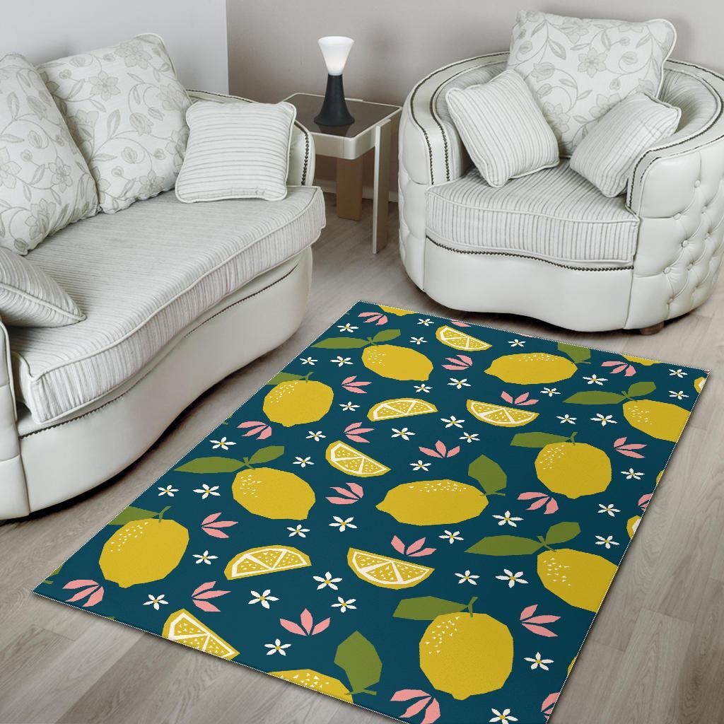 Pattern Print Lemon Floor Mat-grizzshop