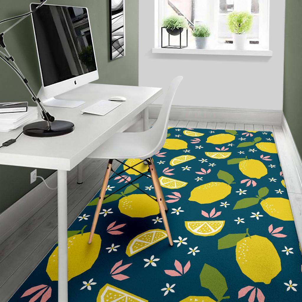 Pattern Print Lemon Floor Mat-grizzshop