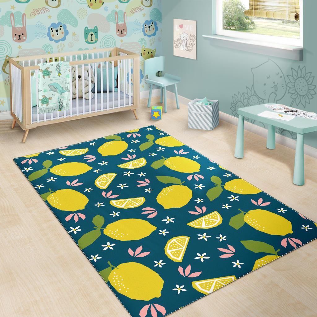 Pattern Print Lemon Floor Mat-grizzshop