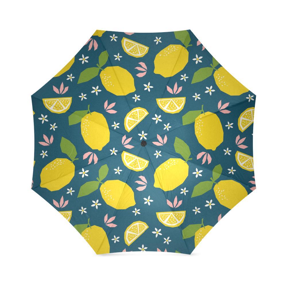 Pattern Print Lemon Foldable Umbrella-grizzshop